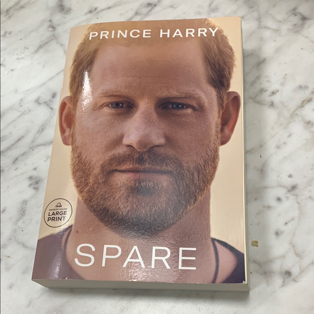 Prince Harry..Spare Paperback Book Large print from Random House Carefully Read